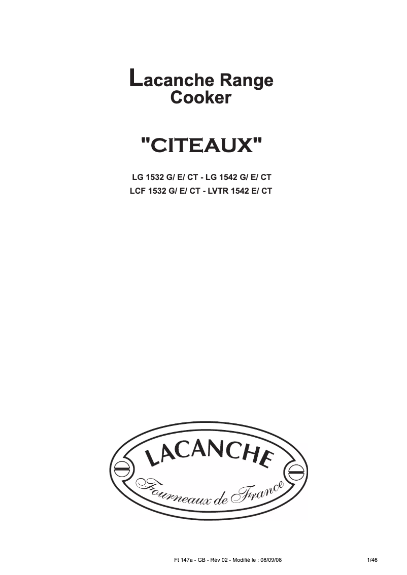 First page image of the manual for LCF 1532