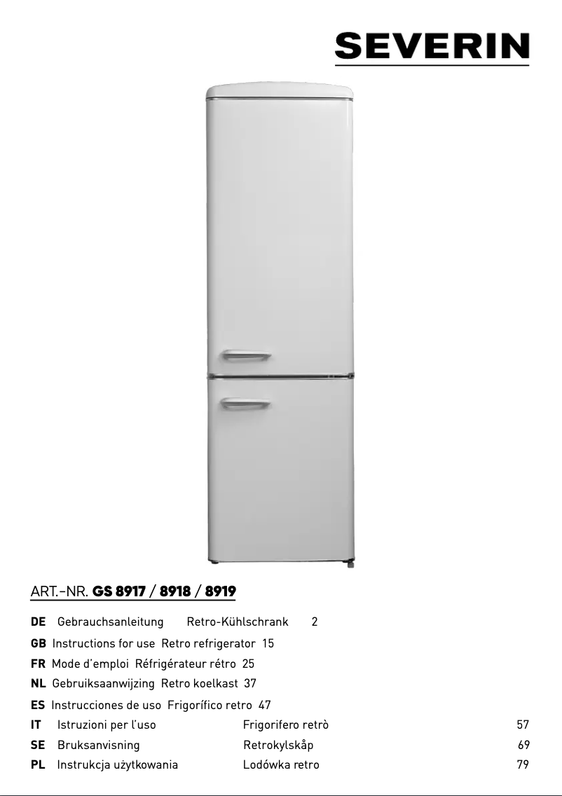 Page 1 of the manual User Manual Severin RKG 8917