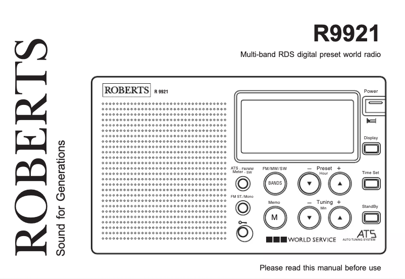 Page 1 of the manual User Manual Roberts R9921
