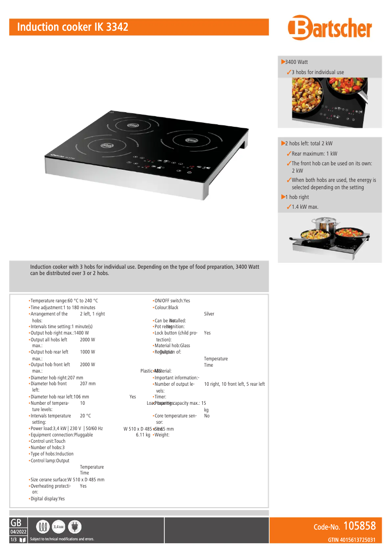 First page image of the manual for IK 3342