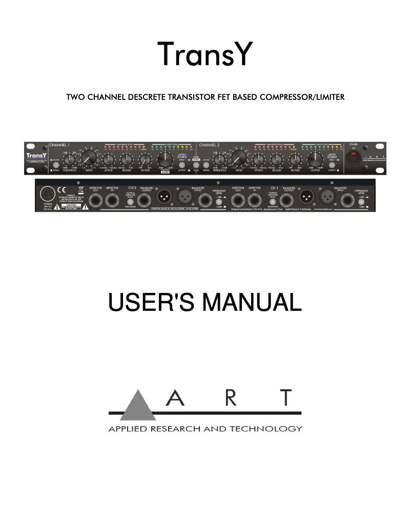 Page 1 of the manual User Manual ART TransY