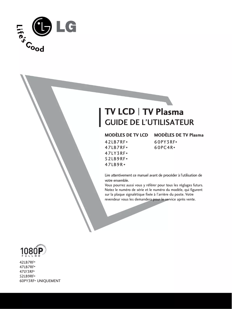 Page 1 of the manual User Manual LG 60PC4R