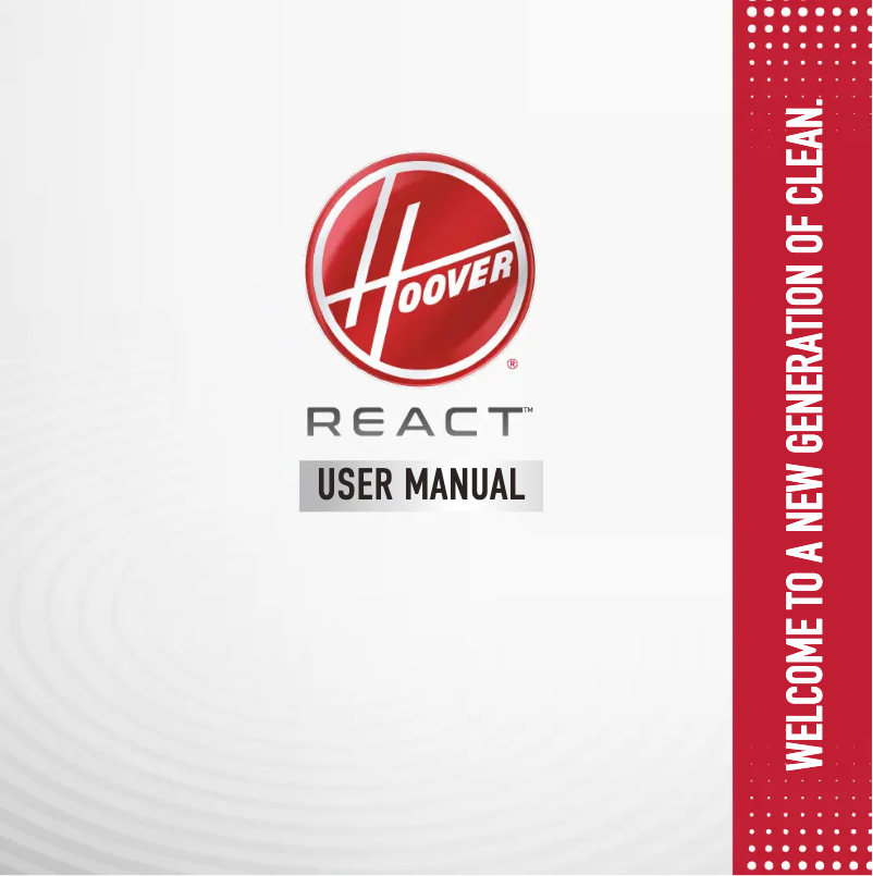 Page 1 of the manual User Manual Hoover React UH73100
