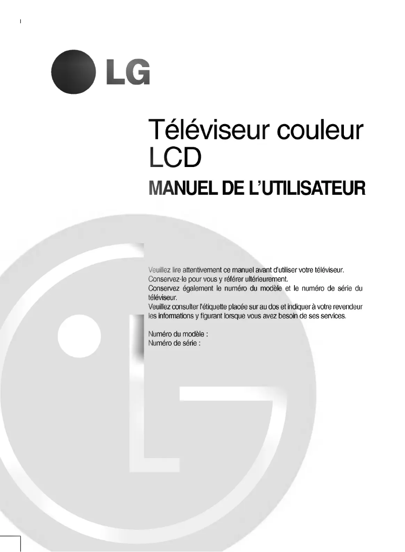 Page 1 of the manual User Manual LG RZ-37LZ30