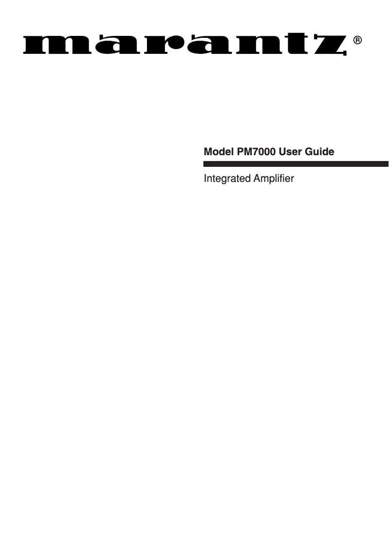 First page image of the manual for PM7000