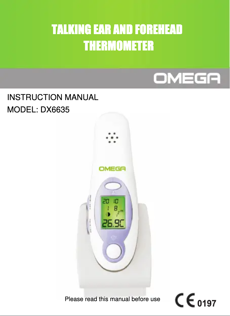 Page 1 of the manual User Manual Omega DX6635