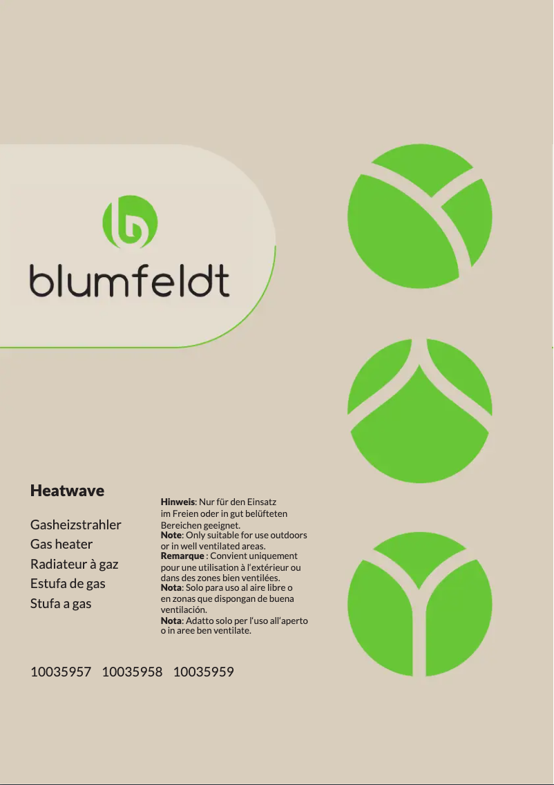 Page 1 of the manual User Manual Blumfeldt Heatwave