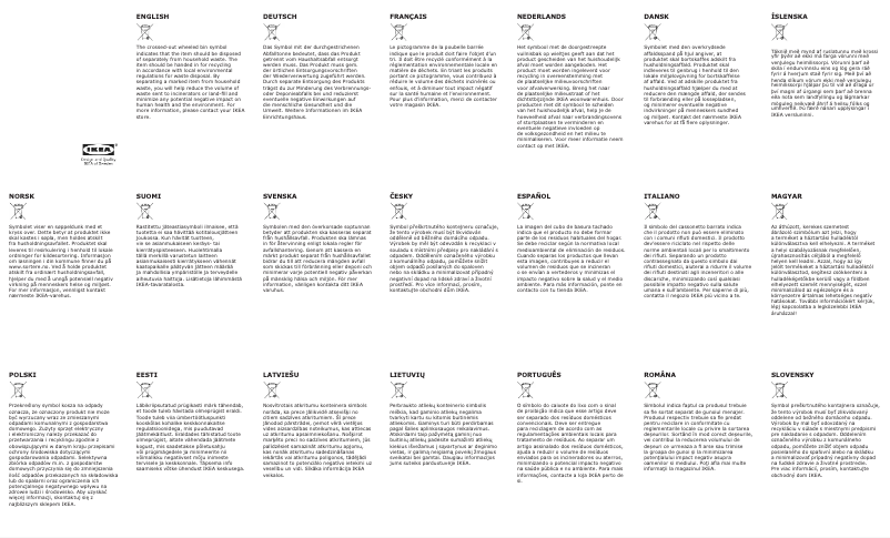 First page image of the manual for Löttorp