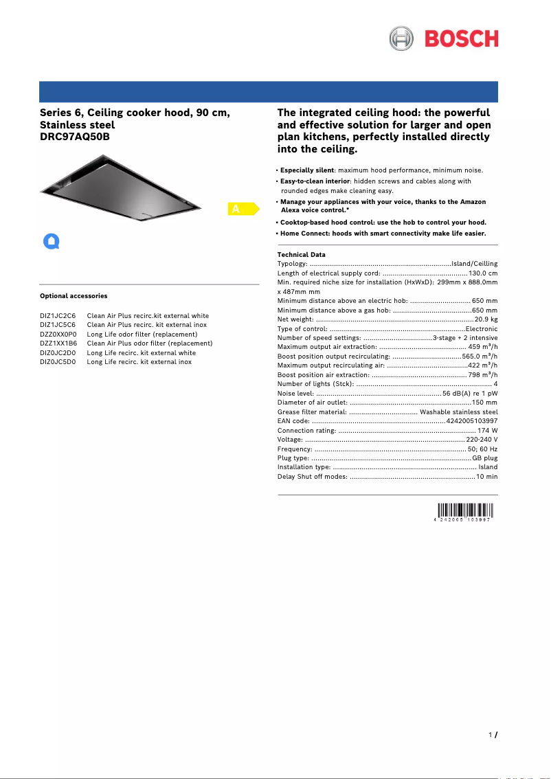 First page image of the manual for Serie 6 DRC97AQ50B