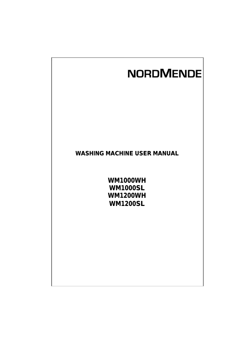 First page image of the manual for WM1200SL