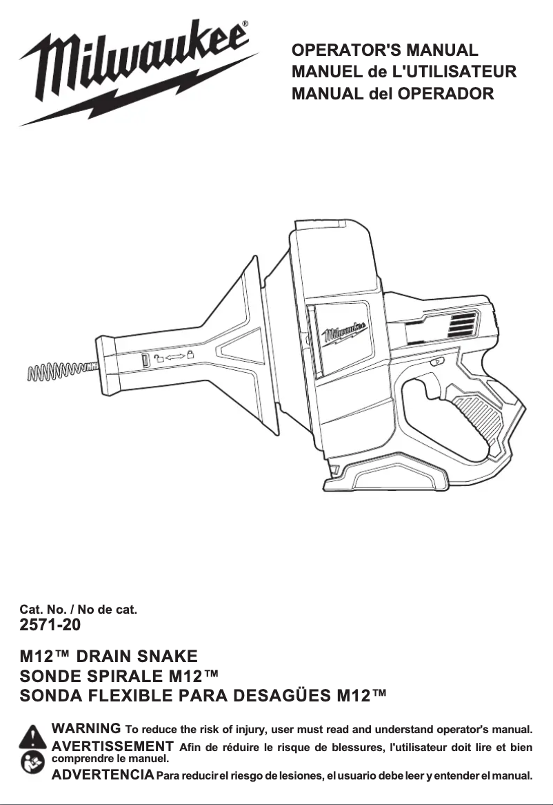 Page 1 of the manual User Manual Milwaukee M12 2571-21