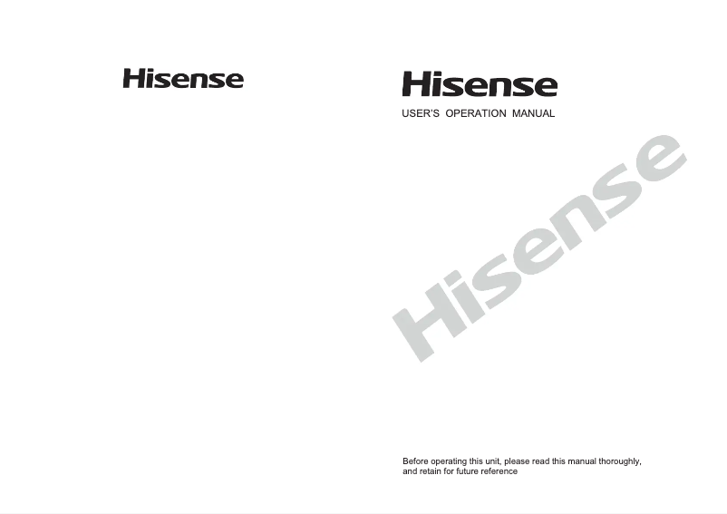Page 1 of the manual User Manual Hisense HWFR6510