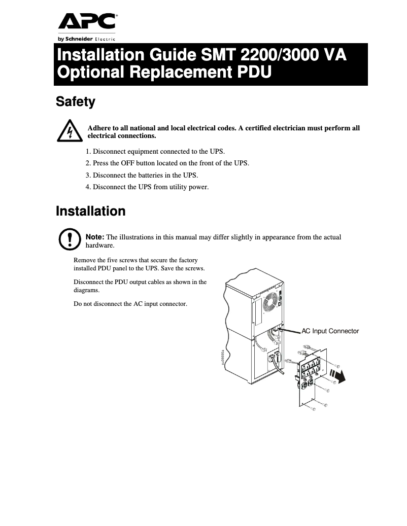 First page image of the manual for Smart-UPS SMT2200C