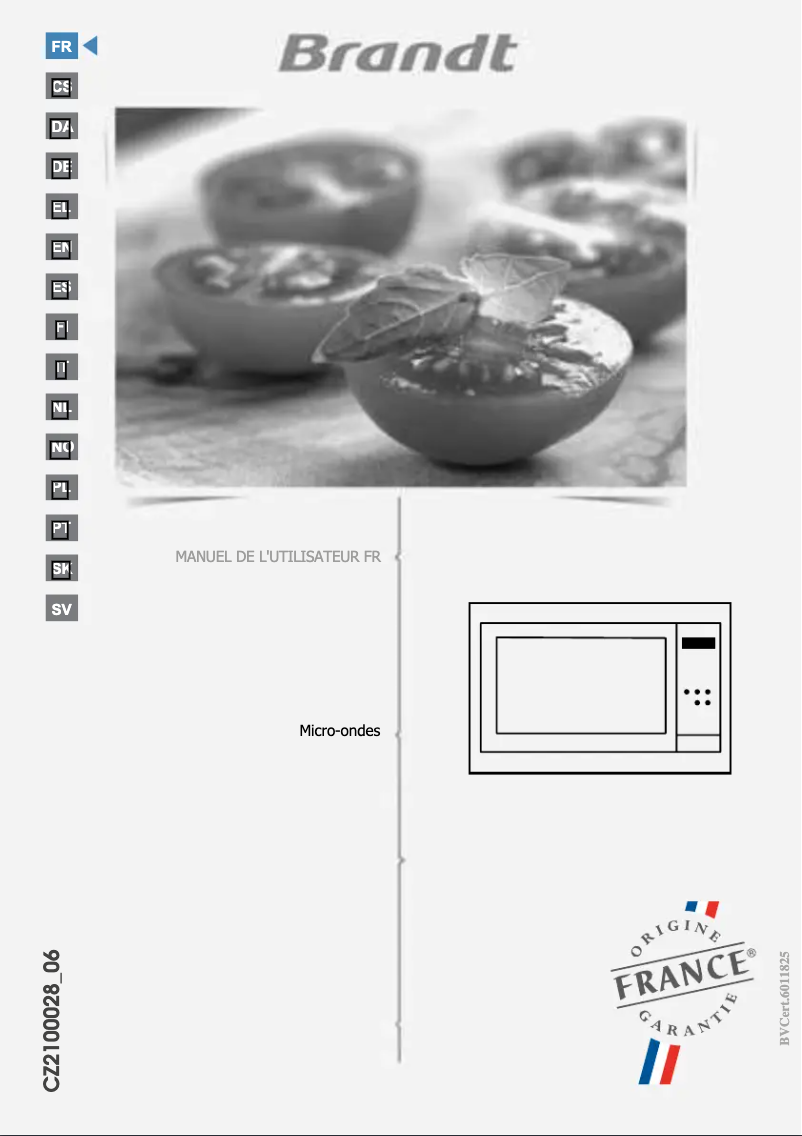 Page 1 de la notice Manuel utilisateur Brandt BMS7120W