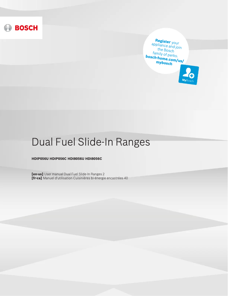 Page 1 of the manual Use and Maintenance Manual Bosch HDI8056U
