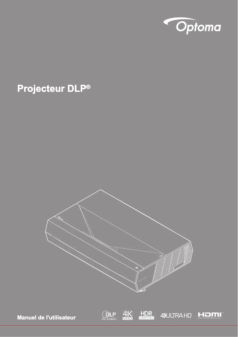 Page 1 of the manual User Manual Optoma CinemaX D2