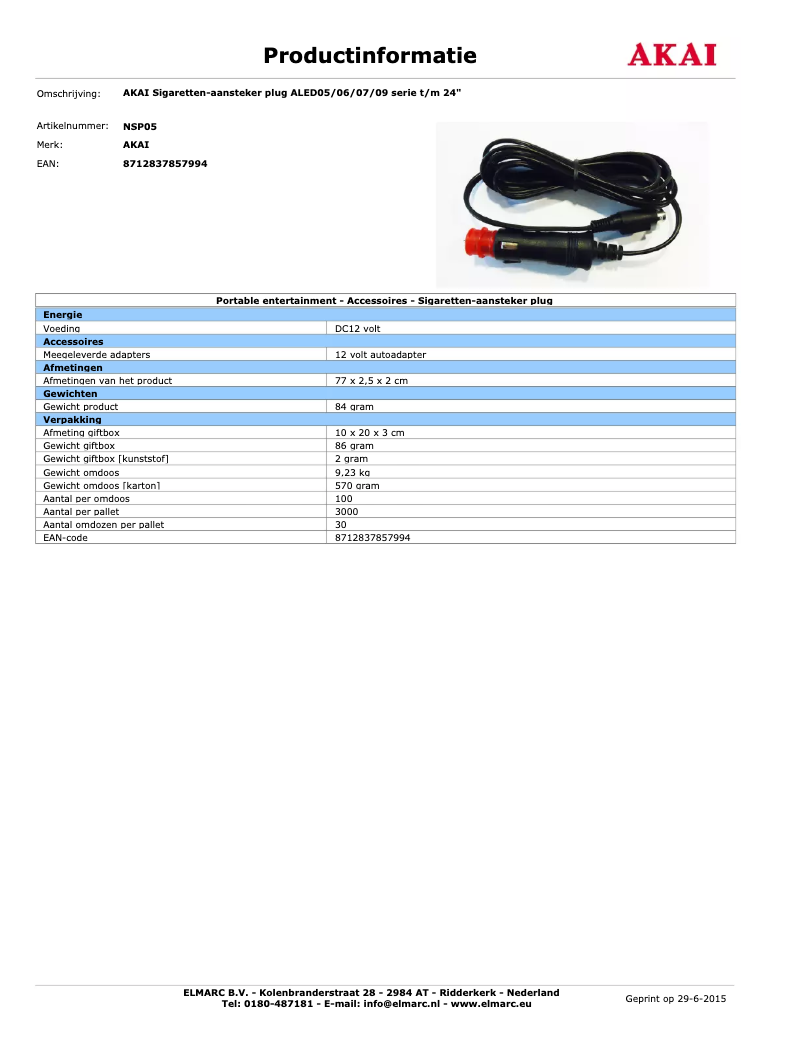 First page image of the manual for NSP05