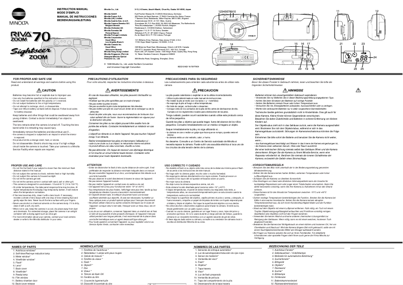 First page image of the manual for Riva Zoom 70