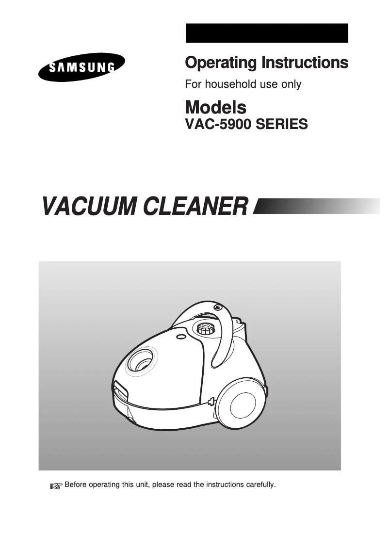 Page 1 of the manual User Manual Samsung VAC-5913VB