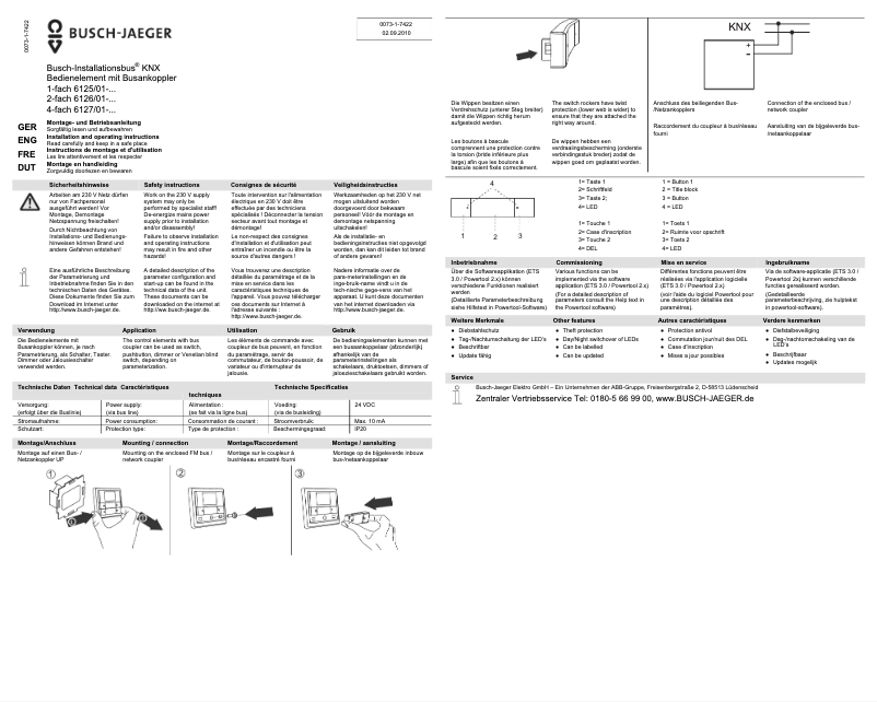 Page 1 of the manual User Manual Busch-Jaeger 6127/01-84