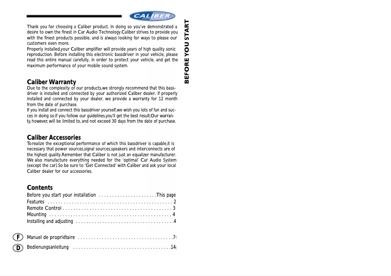 First page image of the manual for Crossover CXQ 3