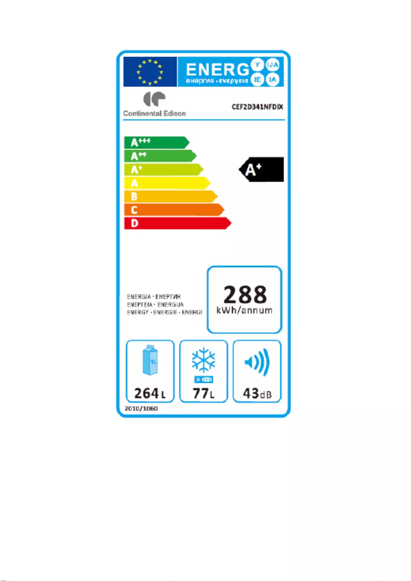 Page 1 of the manual Energy Label Continental Edison CEF2D341NFDIX