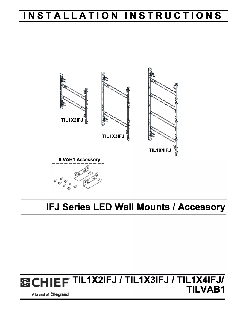 Page 1 of the manual User Manual Chief TIL1X2IFJ