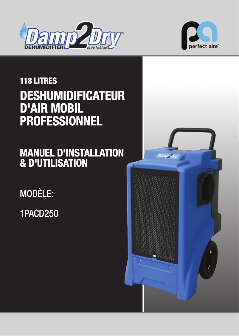 First page image of the manual for 1PACD250