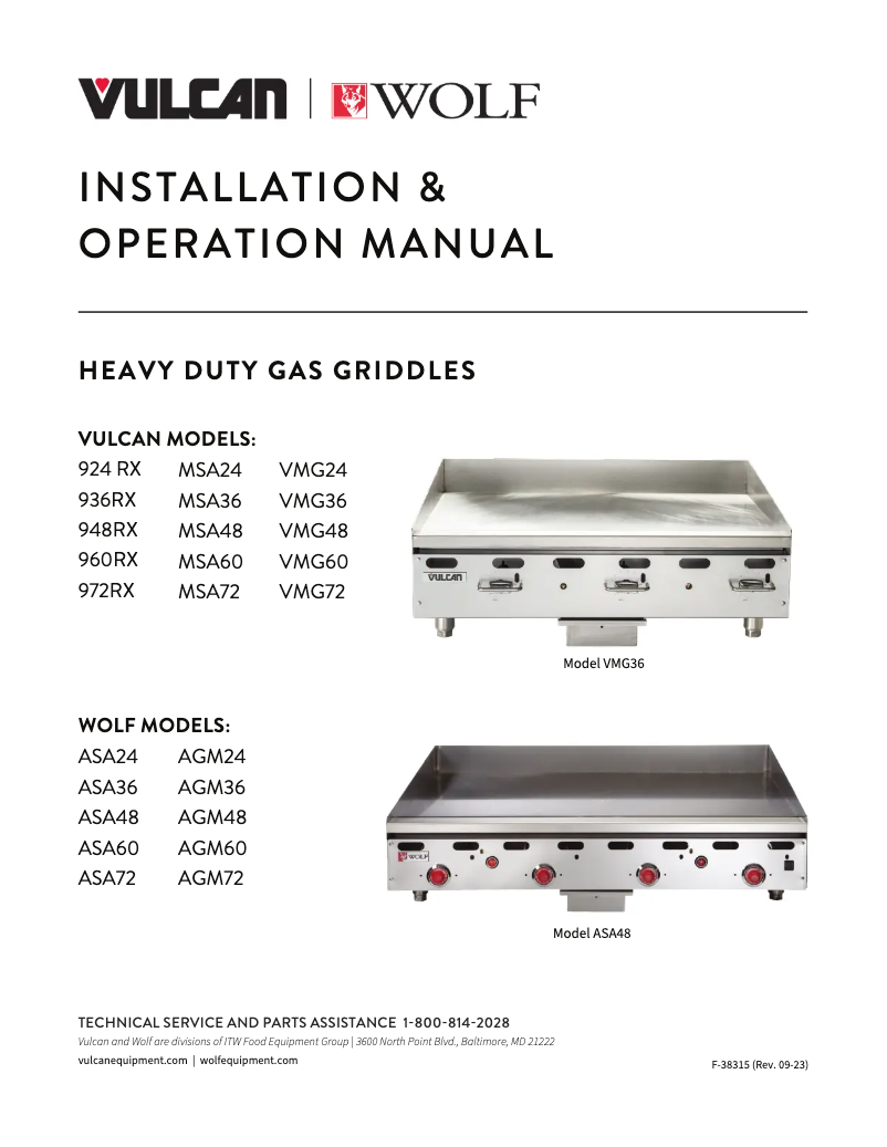Page 1 of the manual User Manual Vulcan MSA72