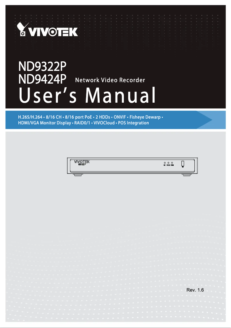 First page image of the manual for ND9323P