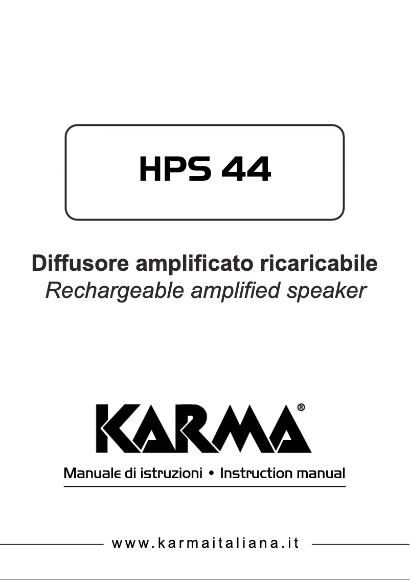 Page 1 of the manual User Manual Karma HPS 44