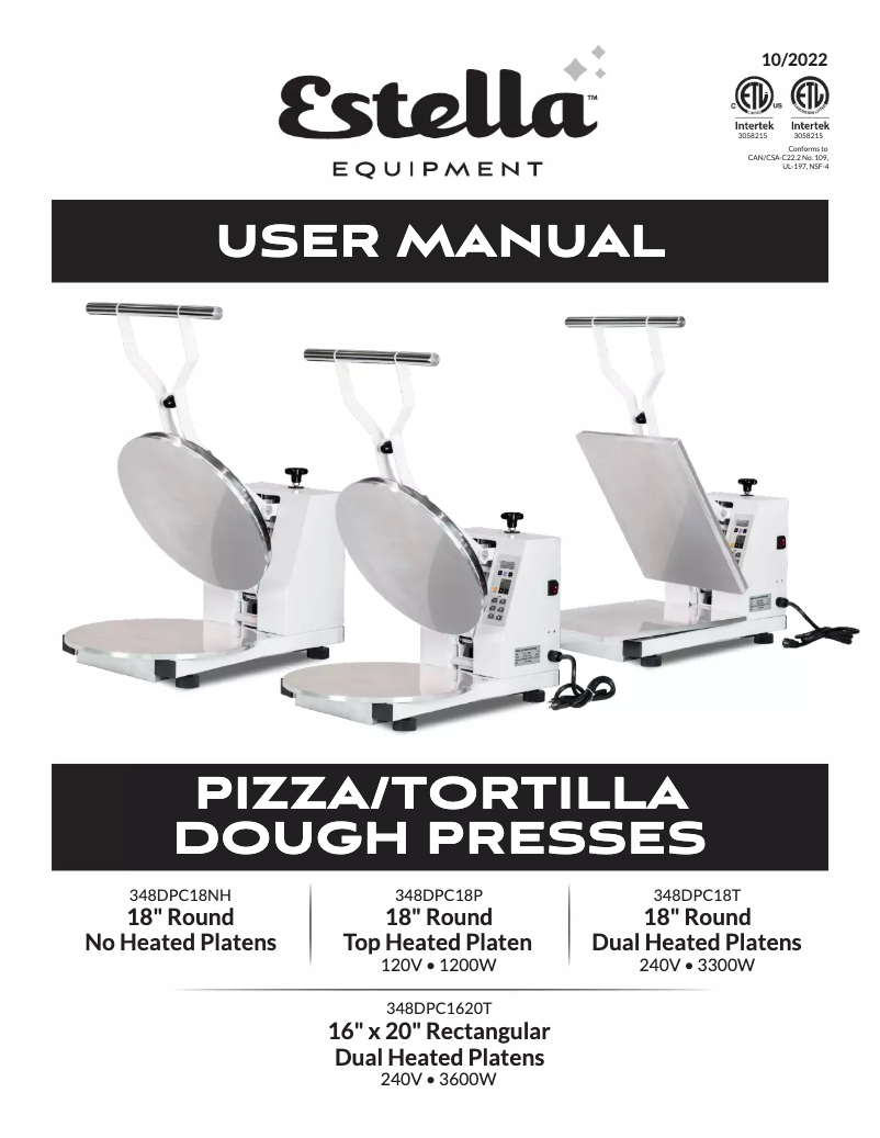 Page 1 of the manual User Manual Estella DPC18P