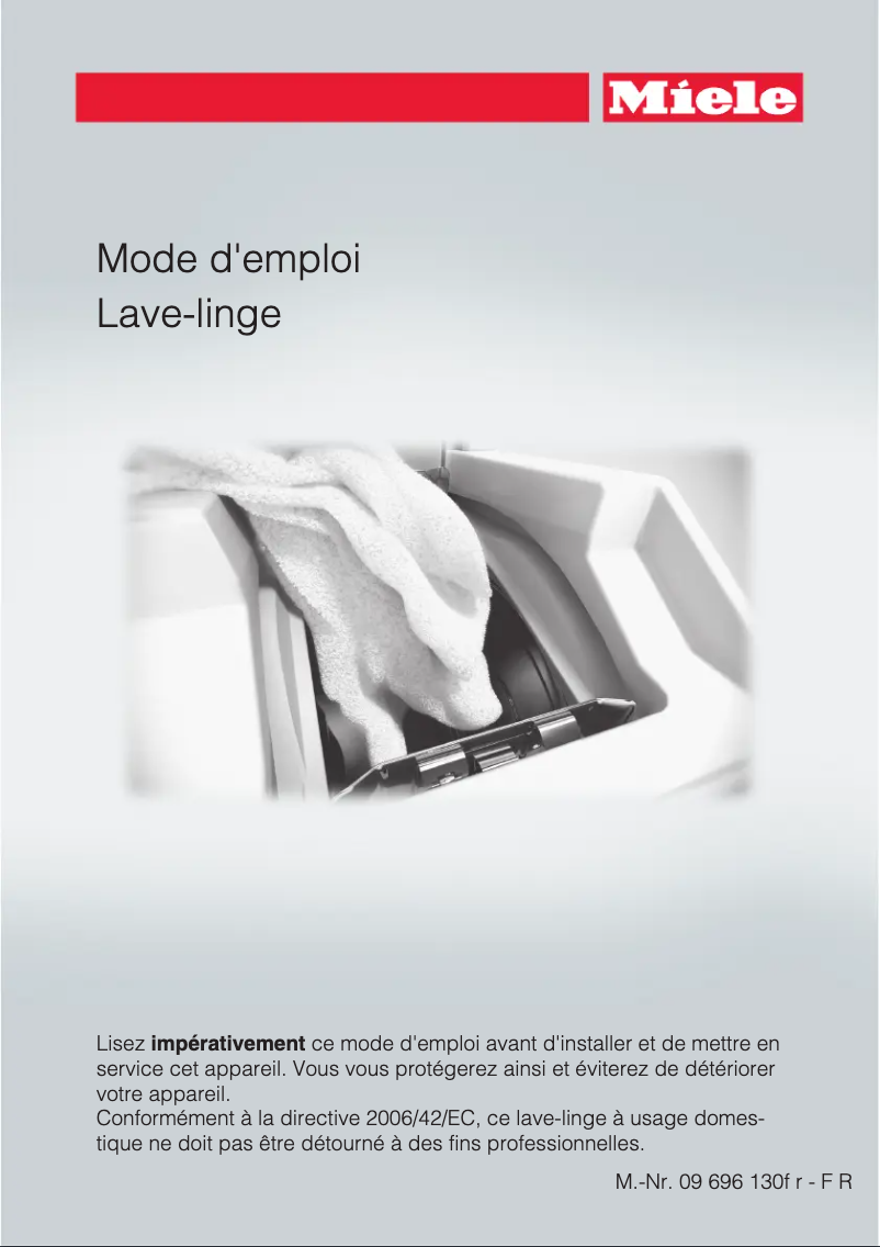 Page 1 of the manual User Manual Miele W 679 F