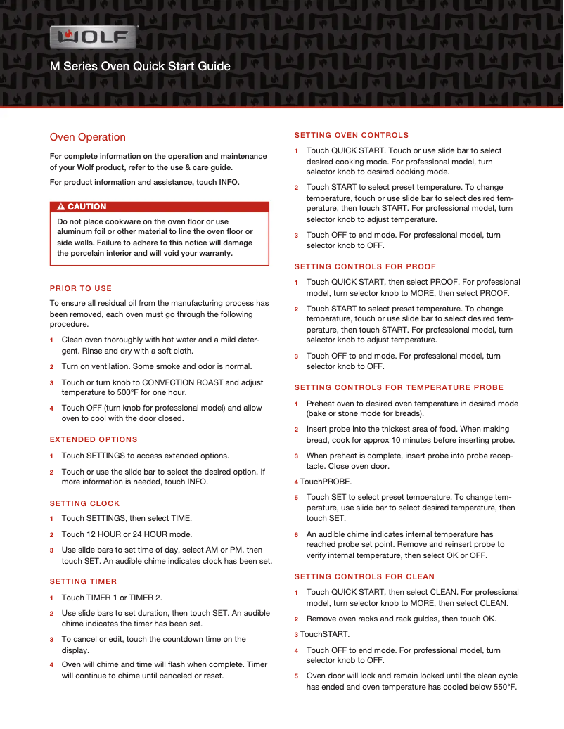 Page 1 of the manual Quick Start Guide Wolf M Series SO30PM/S/PH