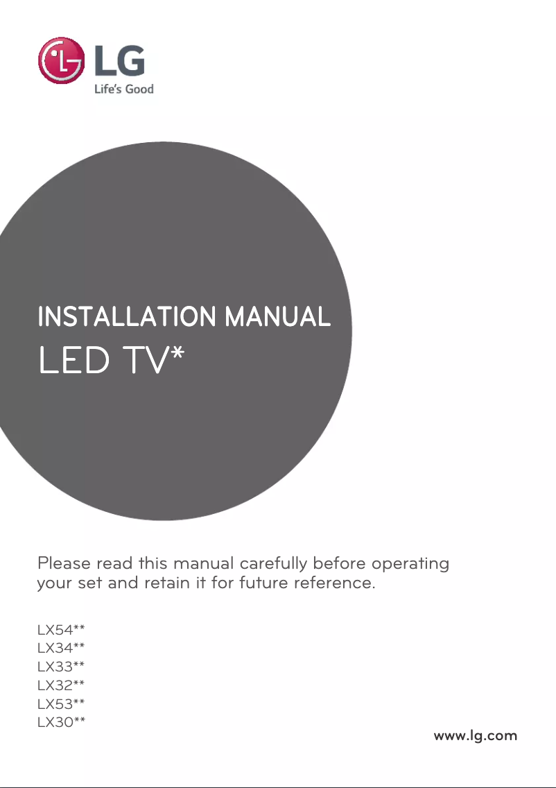 First page image of the manual for 55LX540S