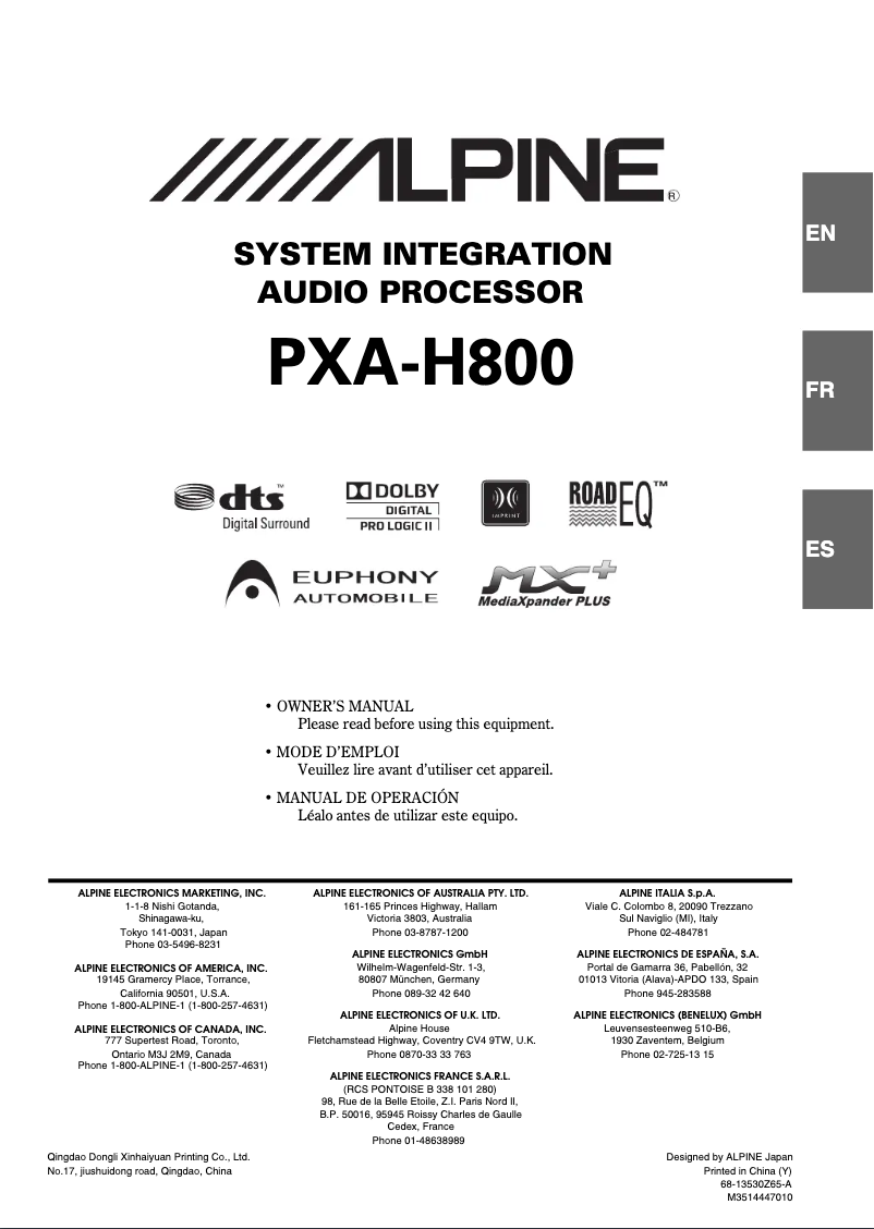 First page image of the manual for RUX-C800