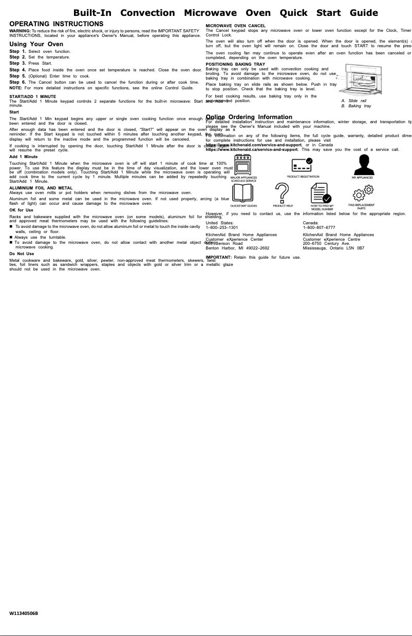 Page 1 of the manual Quick Start Guide KitchenAid KMBP100EBS