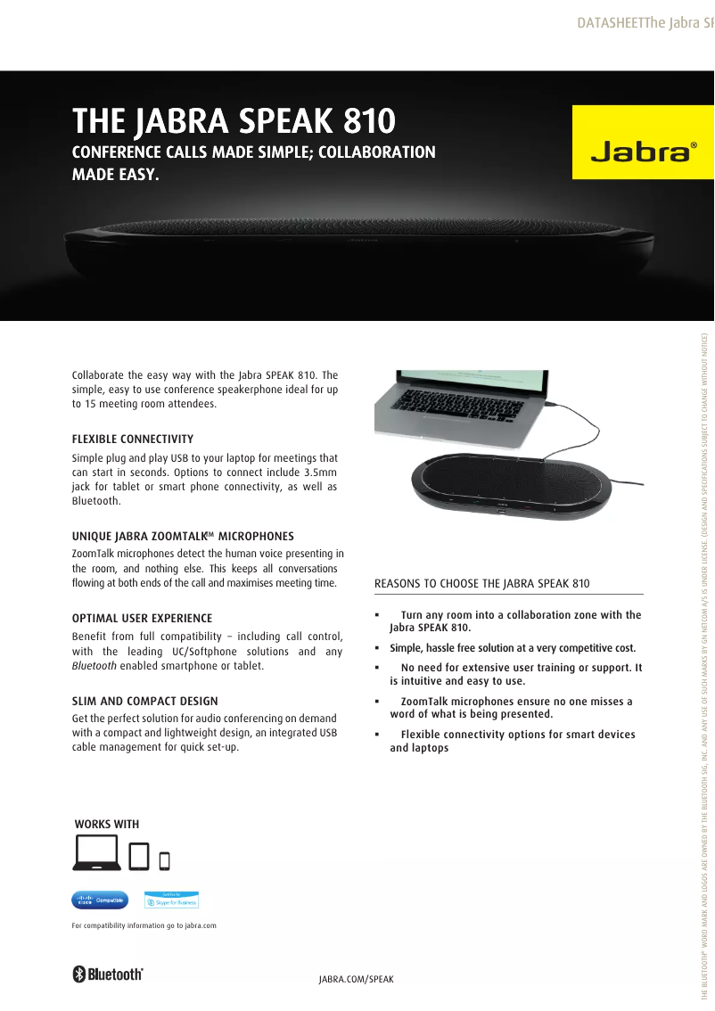 First page image of the manual for Speak 810