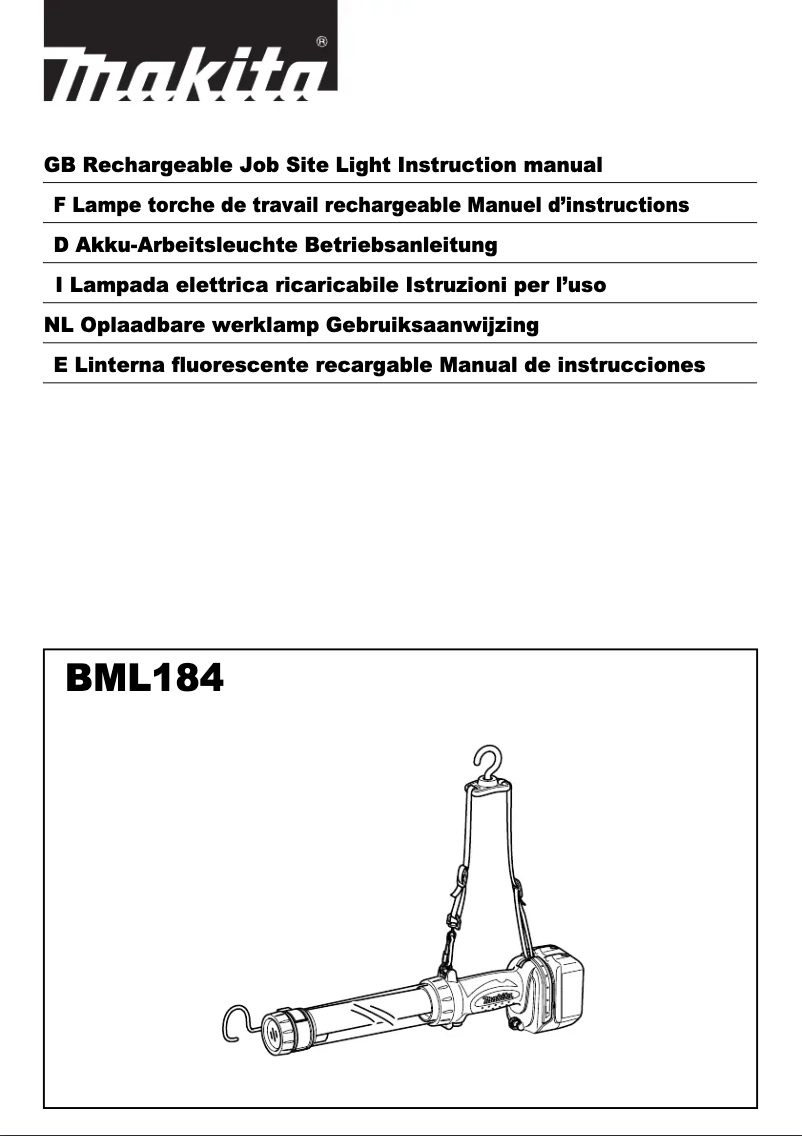 Page 1 of the manual User Manual Makita BML184