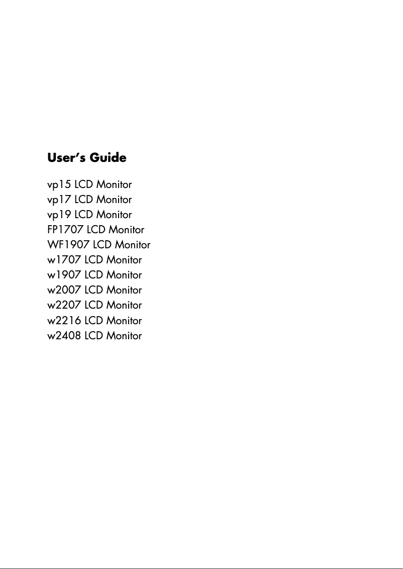 Page 1 of the manual User Manual HP W2448HC