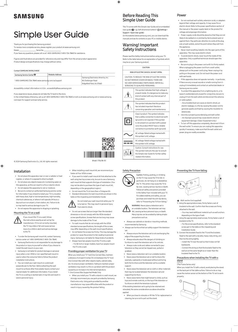 First page image of the manual for UN43DU8000