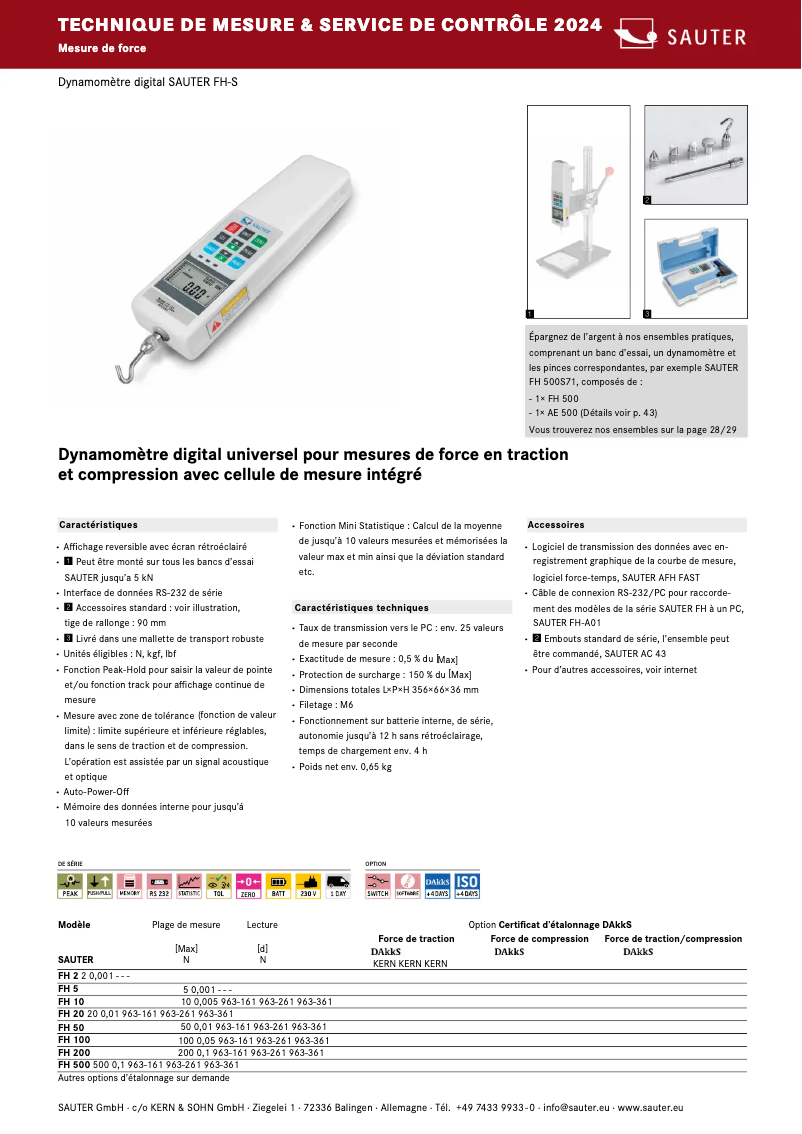 Page 1 of the manual Brochure Kern FH 20UK