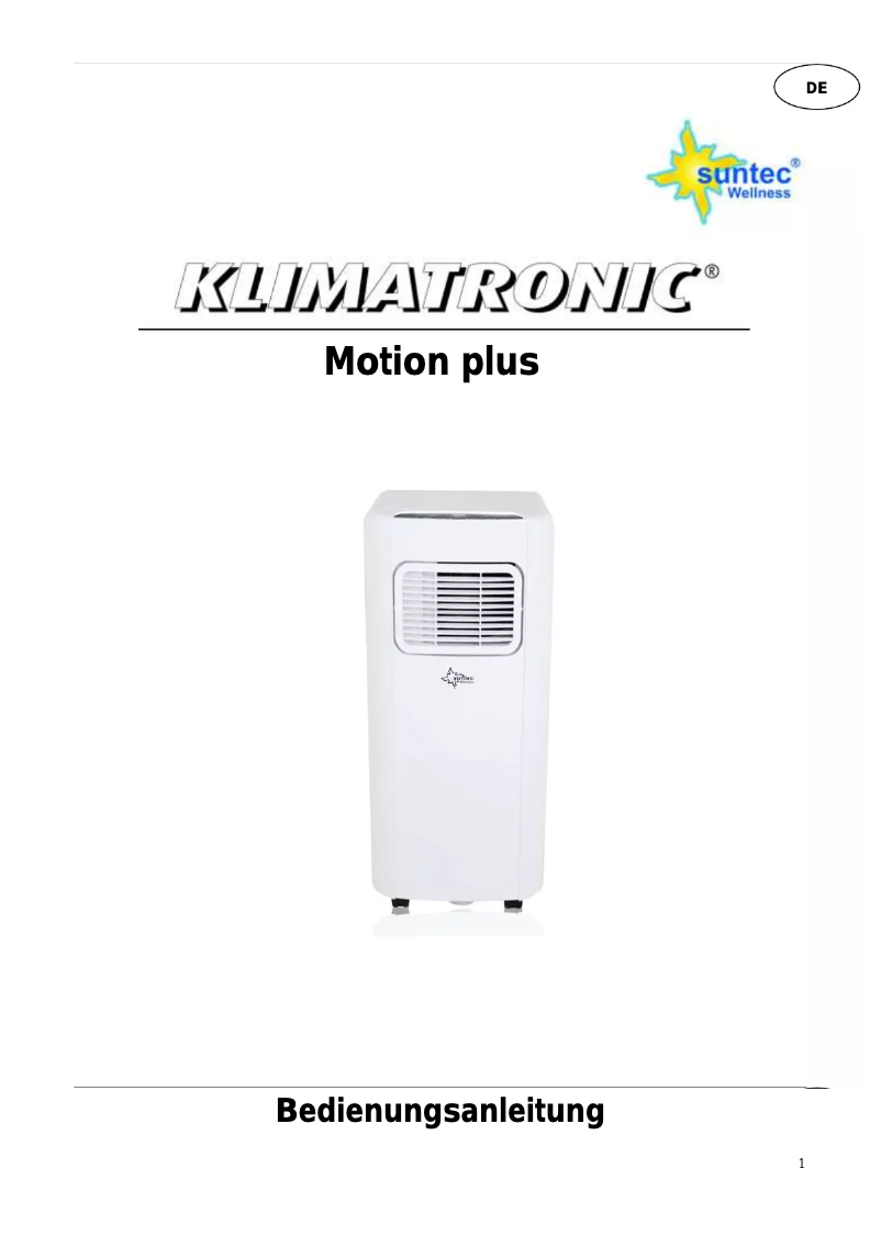 Page 1 of the manual User Manual Suntec Motion 70+