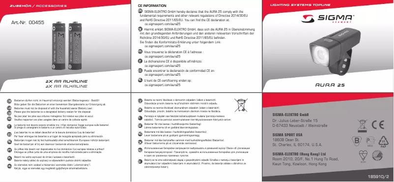 Image de la première page du manuel de l'appareil Aura 25