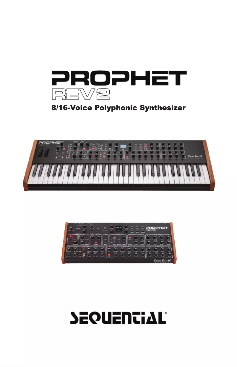 First page image of the manual for Prophet Rev2