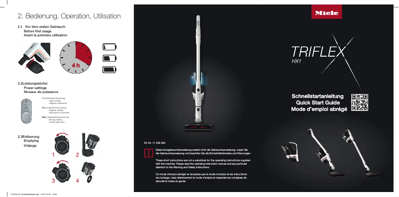 First page image of the manual for Triflex HX1 Performance