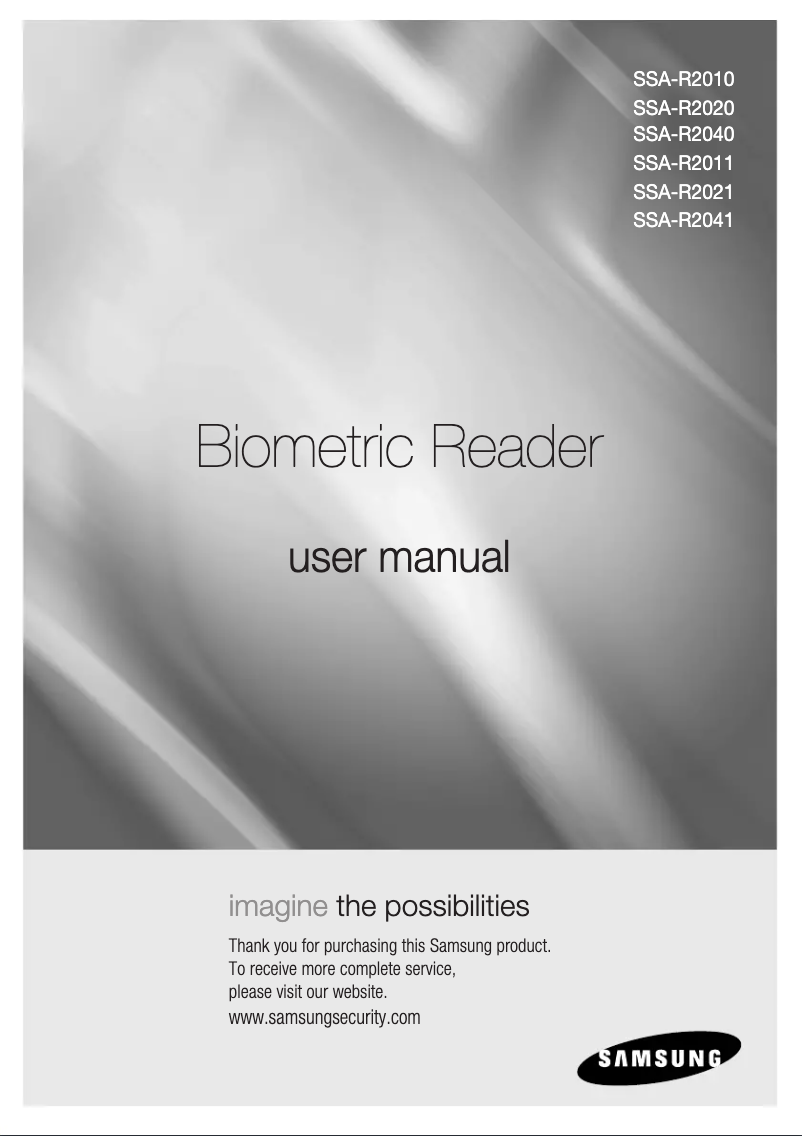 Page 1 of the manual User Manual Samsung SSA-R2020