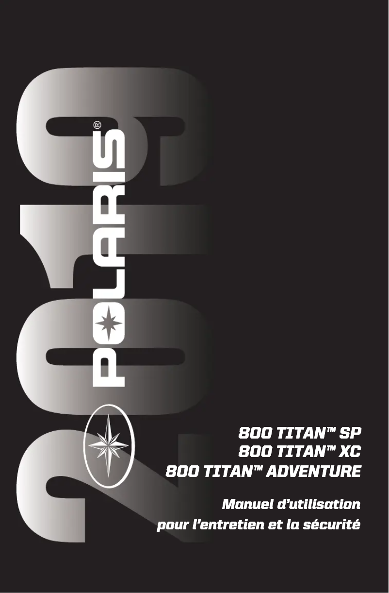 Page 1 of the manual User Manual Polaris 800 Titan XC 155 (2019)
