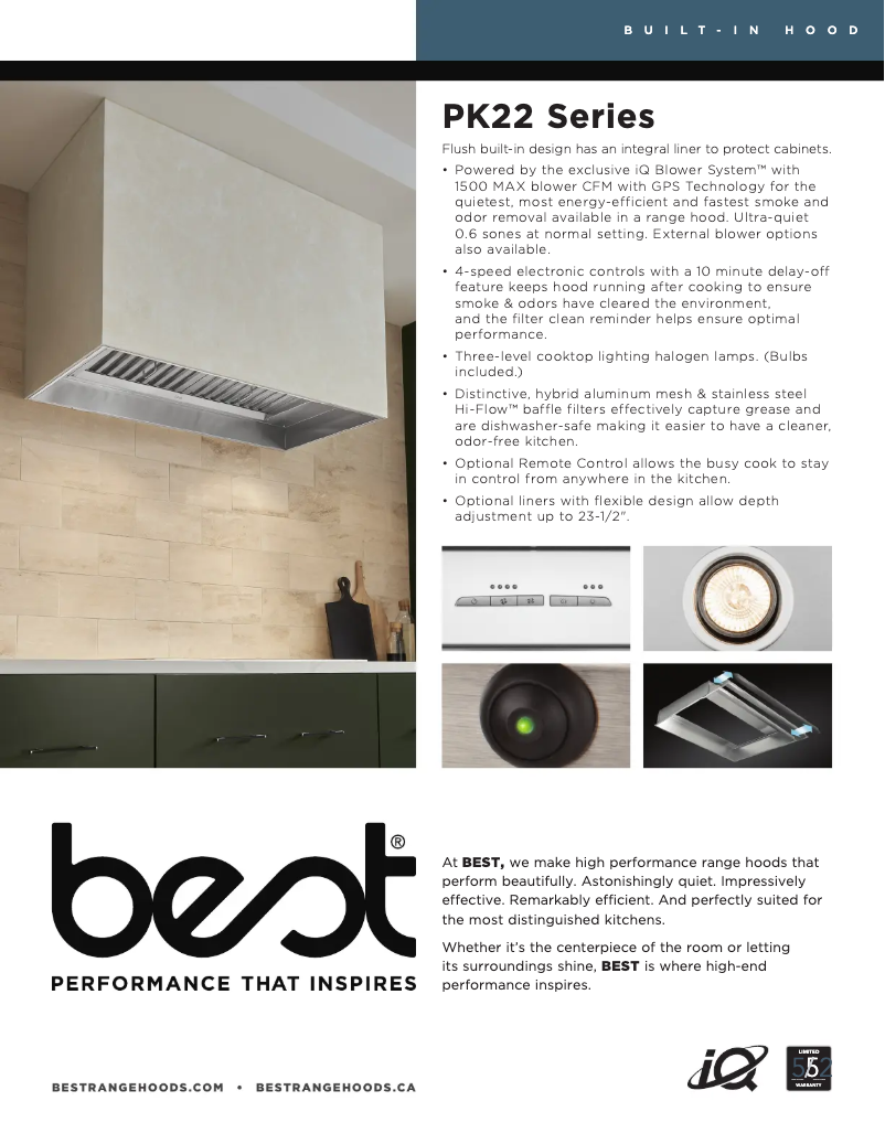 Page 1 of the manual Technical Sheet Best PK2239