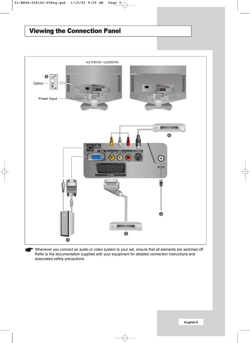 First page image of the manual for LE15S51B